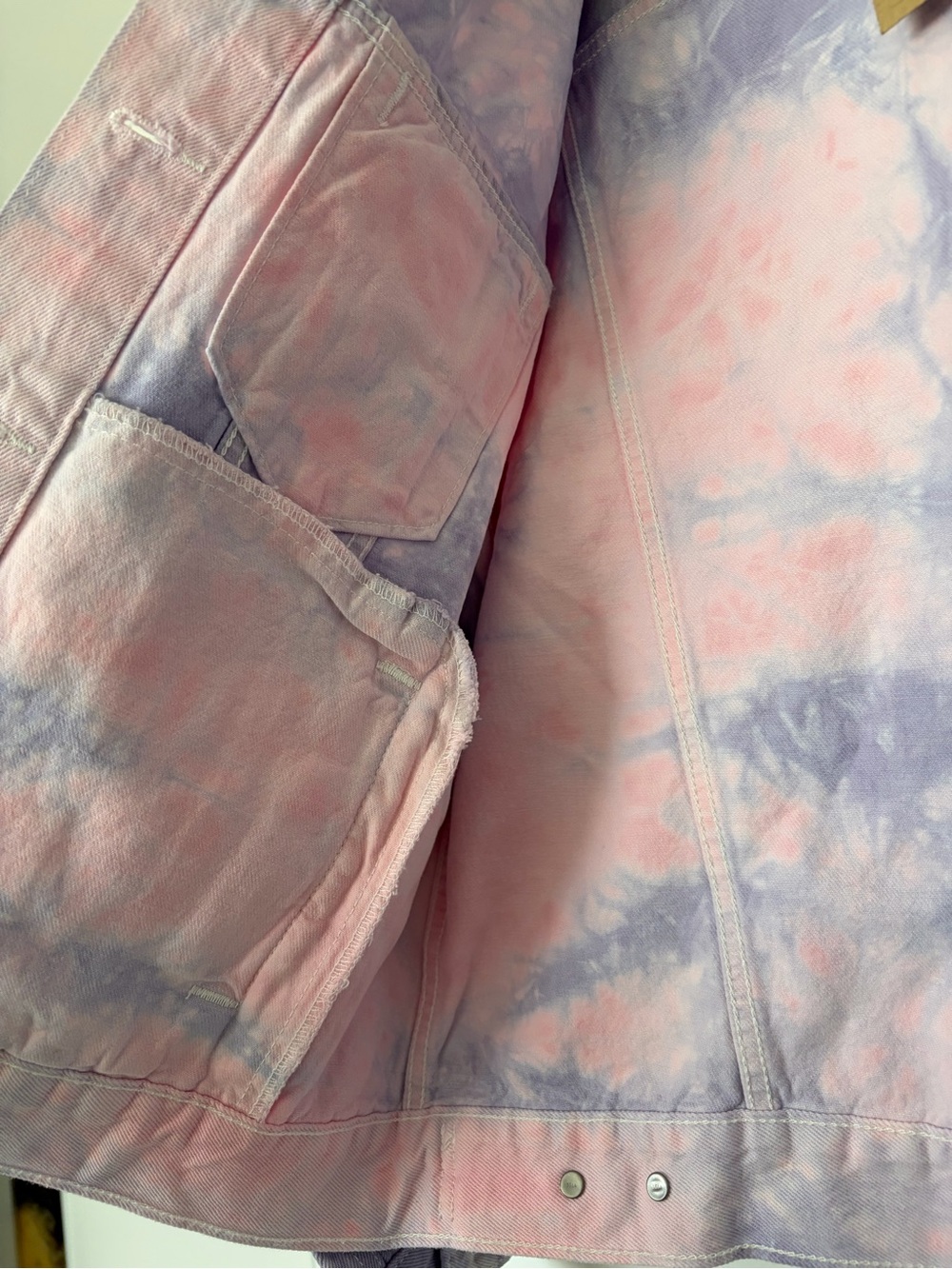 Levi's Pastel Pink & Lavender Tie-Dye Denim Jacket - Picture 4 of 7